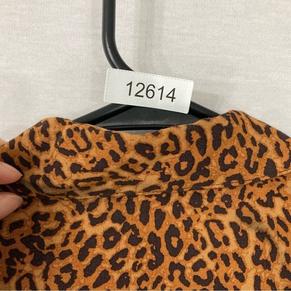 INC International Concepts Leopard Print Soft Tie Front Button Down XL - Picture 9 of 9